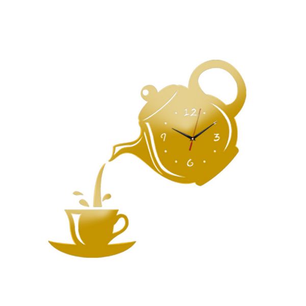 

teapot wall clock watch mirror coffee cup wall watch clocks decorative kitchen clocks dining room home decoration