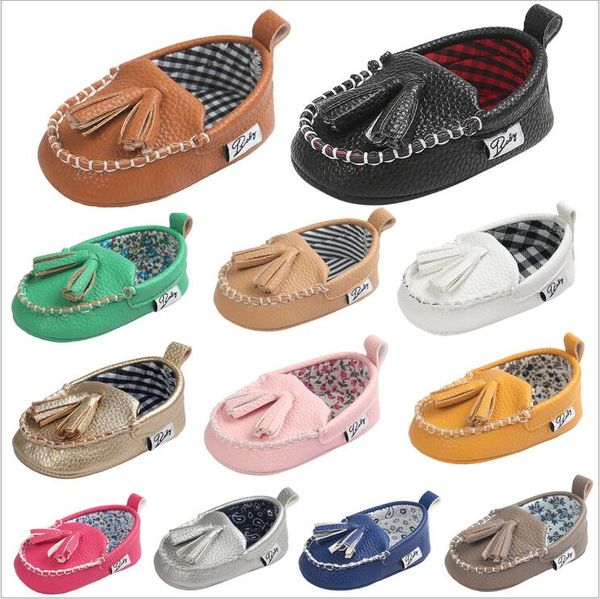 

малыша обувь кисточкой новорожденный первый ходоки младенца pu soft sole мокасины мальчики первый walker обувь младенческой prewalker антипр