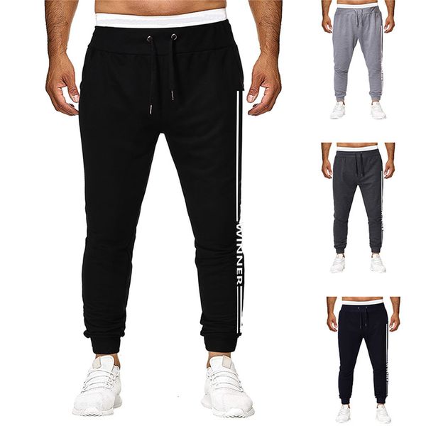 

men joggers sweatpants men's jogger trouser men fashion pure color overalls casual pocket sport work casual trouser pants s-2xl, Black