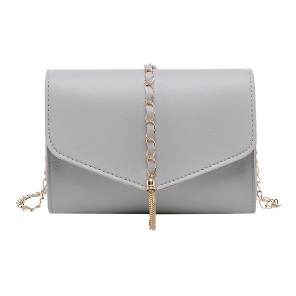

x 2019 women elegant new style classic fashion design metal tassel small square bag solid color cover korean chain shoulder bag