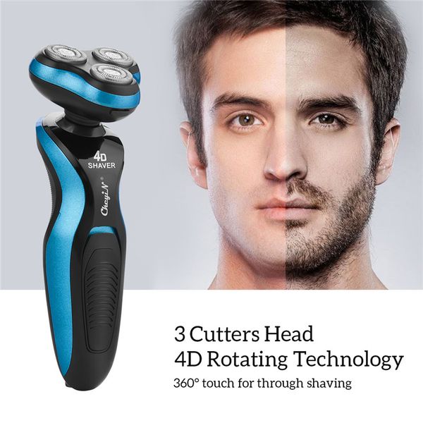 

ckeyin 4d floating electric shaver men's razor household travel triple blades rechargeable shaving machine beard trimmer 110-220