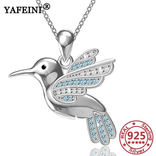 

yafeini 925 sterling silver hummingbird pendant necklace silver chain women 925 women's jewelry valentine's gift mom's gifts