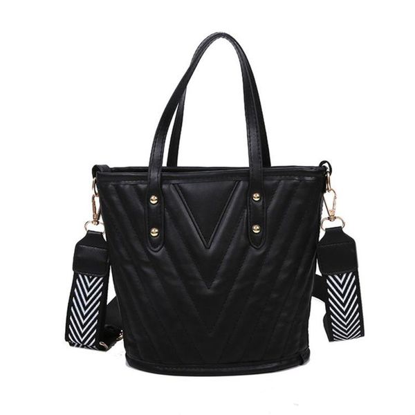 

women's fashion bucket bags leather crossbody tote purses with wide shoulder strap & handle