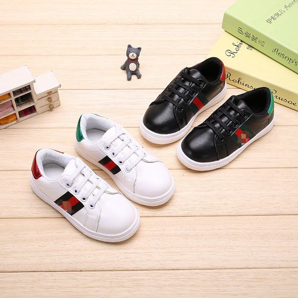 

2020 design children's shoes boys casual new korean girls' white shoes wild bee skateboard shoes spring models eur26-35, Black