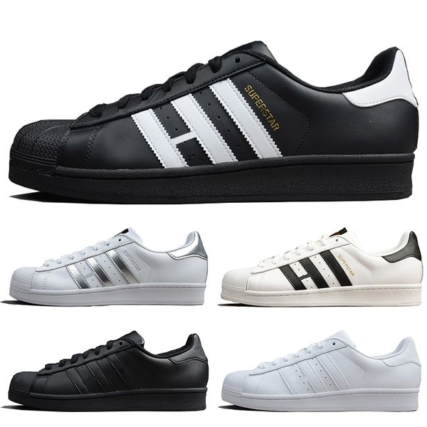 

Superstar Women Men Casual Shoes White Black Green Silver Superstars 80s Pride Super Star Flat Designer Trainer Sport Sneakers Size 36-44