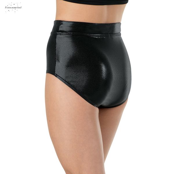 

mid women waist metallic shorts dance adults ballet performance for bottoms basic booty shorts fitness underpants girls, White;black