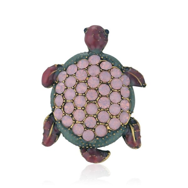 

retro animal brooch series high-end diamond turtle brooch suit accessories factory outlet, Gray