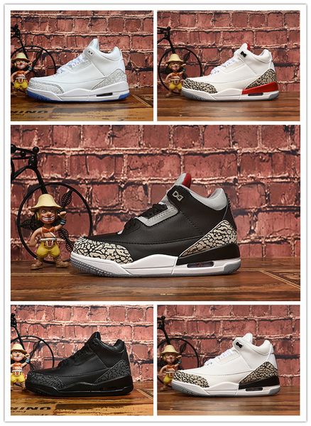 

children sports shoes 2019 new black white red iii 3s kids basketball shoes outdoor trainers size 11c-3y