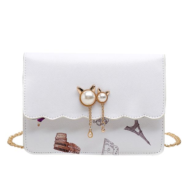 

женская цепочка с жемчугом сумка на плечо cute fashion маленькая квадратная сумка повседневная дикая летняя женская сумка 2019 bolso mujer p