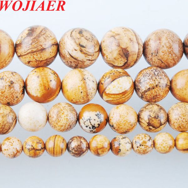 

wojiaer 6-12mm owyhee picture jaspers beads for needlework women diy accessories natural stone loose round beads dby911, Black