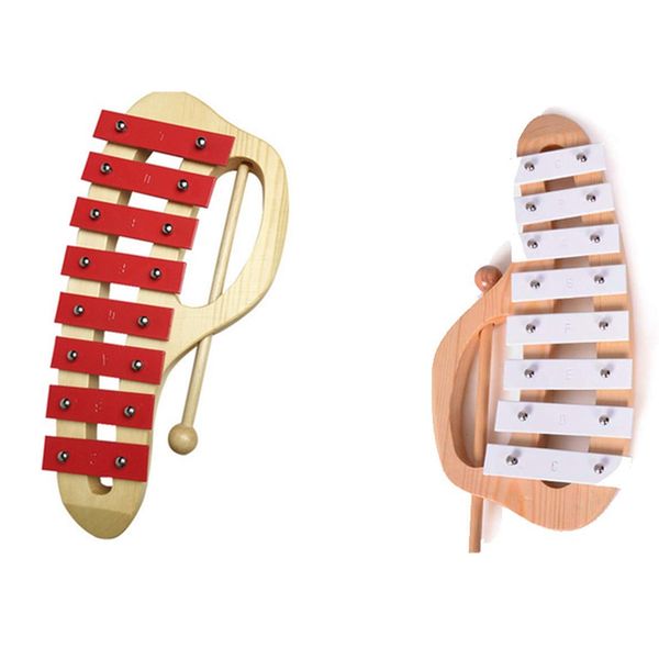 

hand knock xylophone glockenspiel with mallets 8 tones aluminum sheet wooden musical instrument preschool educational toy for ki