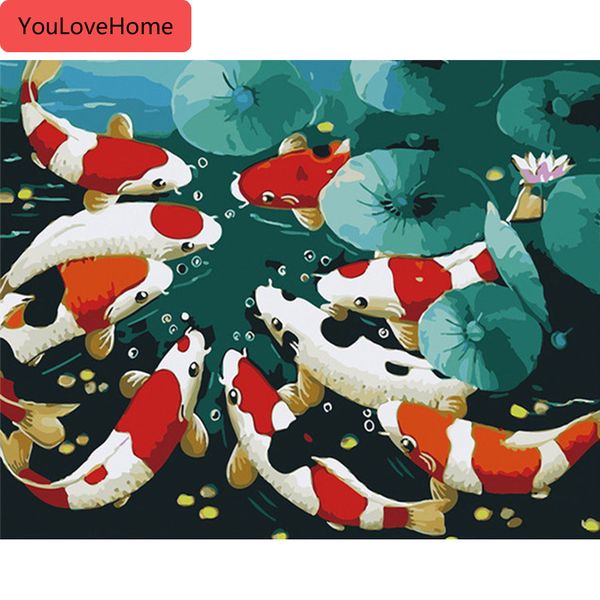 

картины по номерам наборы животных рисунок холст ручная роспись рыбы картина diy art home decoration подарок diy picture draw on canvas