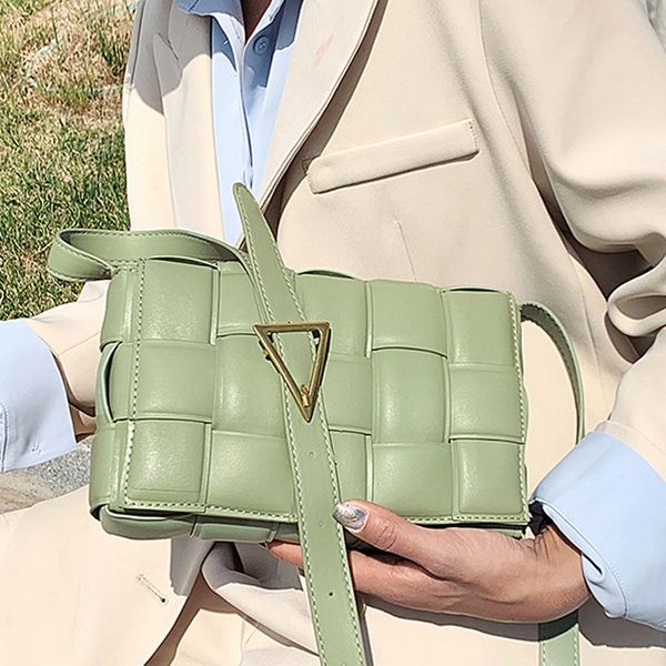 

fashion square women shoulder bags handbags leather weave crossbdoy bag lady big purses large totes 2020 summer