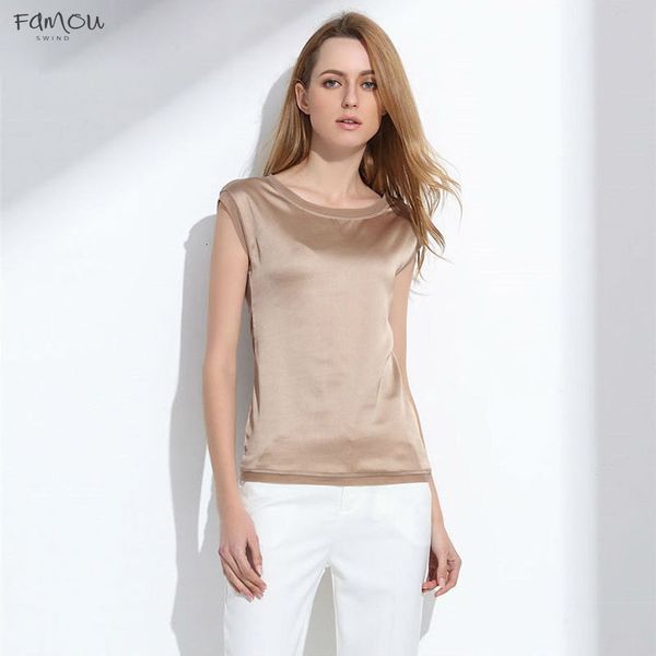 

Womens Blouse Shirt Shirts Casual Ol Silk Women Blouse 2019 Sexy White Red Tops Loose Sleeveless Work Wear 6 Chiffon Color Blusa