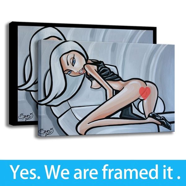 

girls painting wall art home decoration modern hd print on canvas - ready to hang - framed
