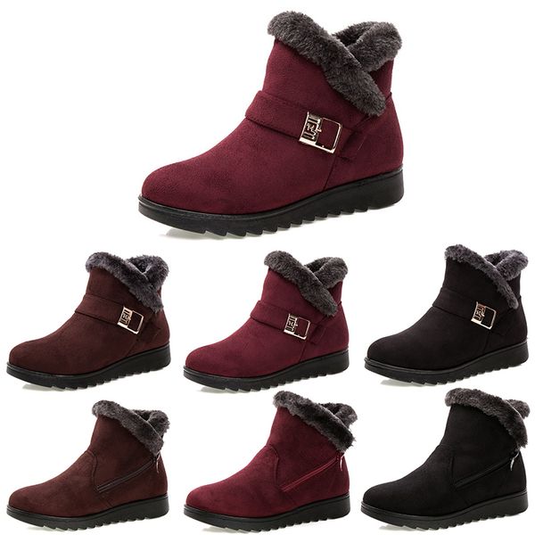 

discount non-brand winter women snow boots triple black red brown suede ankle boots mother shoes keep warm 35-40 style 13