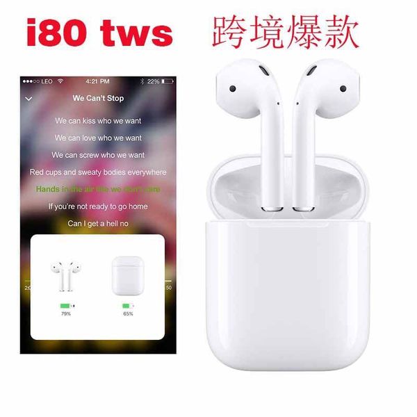 

Наушники i80 TWS Pop up 1to1 airpods2 Беспроводные наушники QI Беспроводное зарядное устройст