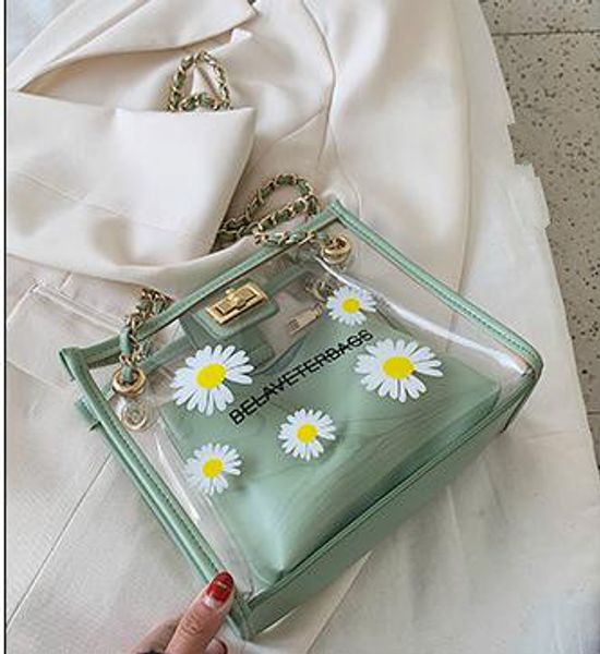 

transparent mother and daughter bag female 2020 new korean version of the small wave of daisy shoulder messenger bag drop shipping