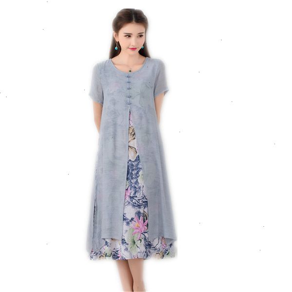 

women dress woman clothing cotton linen plus size floral women casual loose long summer party sun dress elegant clothes 2019 dresses, Black;gray