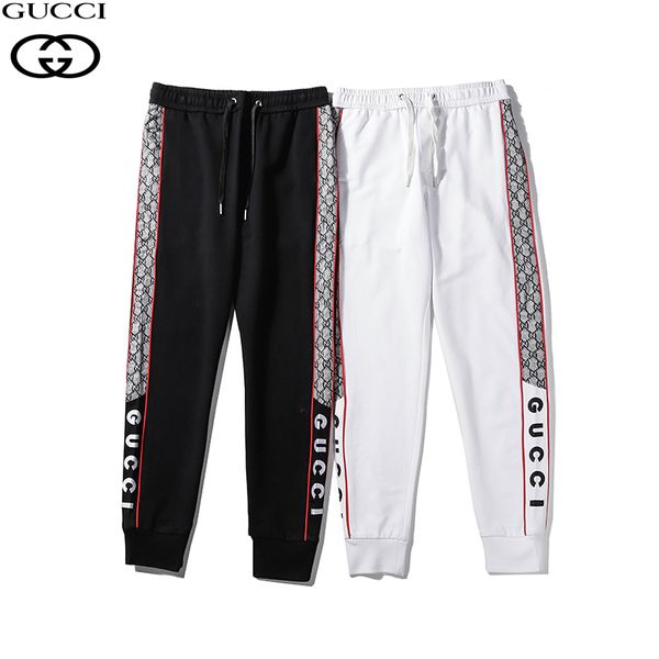 

2020 fashion pants black white sports long pants classic web embroidery men beam feet loose casual sweatpants
