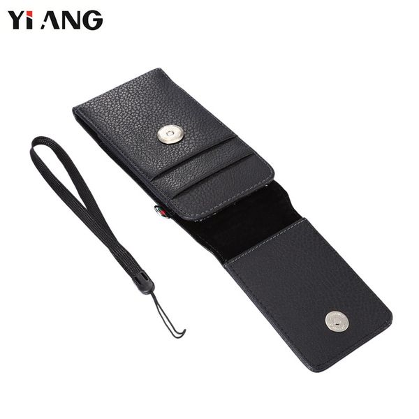 

yiang work waist bag 5 size 2 colors fashion litchi grain waist pack pu leather mobile phone bags belt clip bag with card holder