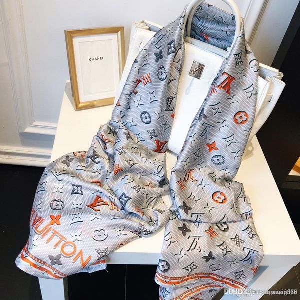 

summer silk scarf for women brands design mens warm plaid scarf fashion women imitate cashmere wool scarves 180x90cm ing, Blue;gray