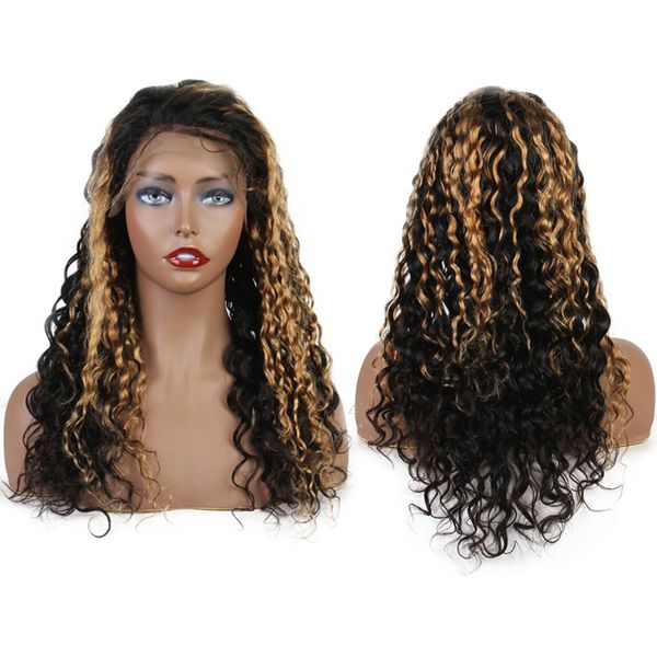 

lace front wig pre plucked with baby hair brazilian curly human hair wigs remy hair full lace wigs, Black