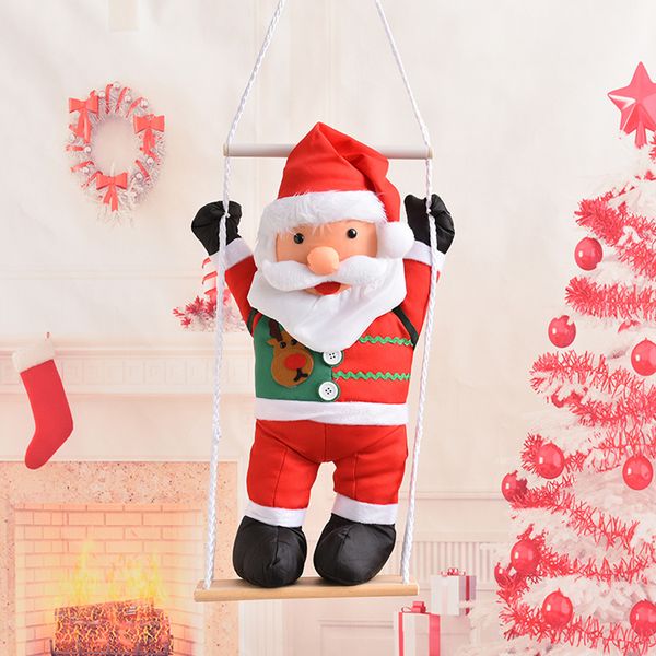 

2019 new christmas 60cm santa climbing rope ladder xmas tree hanging ornament party decor christmas decorations for home