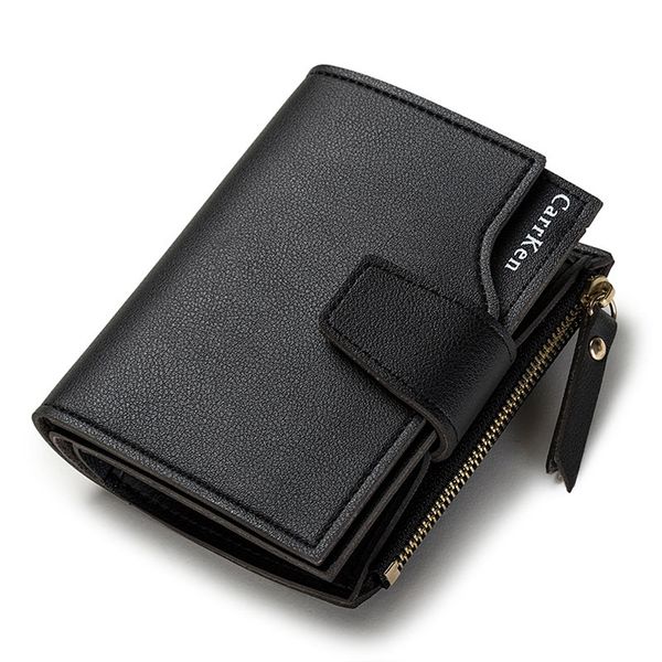 

new fashion women wallet multifunction hasp zipper coin purse multi-card position holder female short clutch bag, Red;black