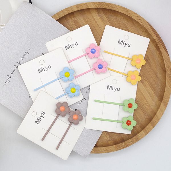 

spring and summer new korean simple cute beautiful flower hairpins headdress for sweet girl children fashion hair accessories, Slivery;white