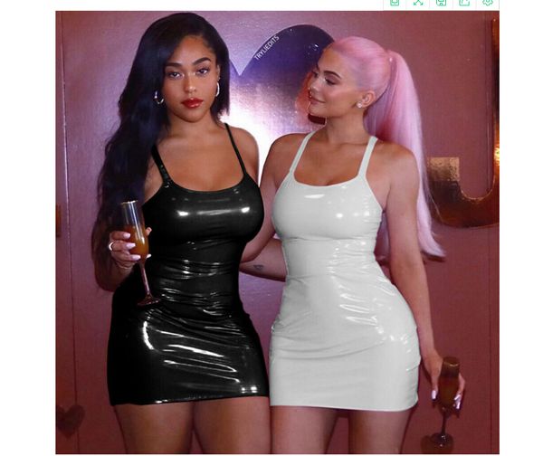 

women club backless strap summer dress 2018 ladies elastic bodycon black white party mini dresses, White;black