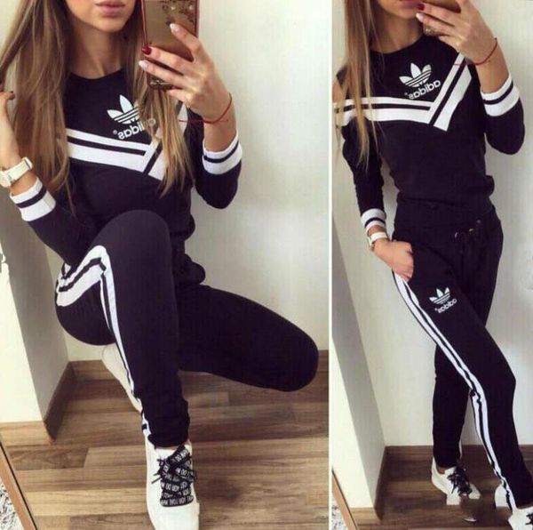 

2019 neo women sportswear hoodies print sweatshirt + pants two-piece set women jogging sport suit for yoga wear