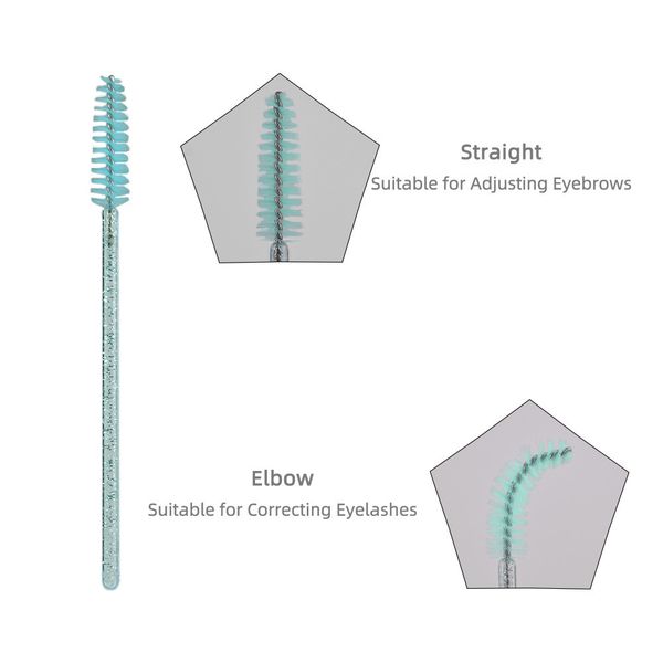 

50pcs crystal handle eyelash brushes makeup brushes cosmetic disposable mascara wands applicator colorful makeup tool soft head sqtrimmer g