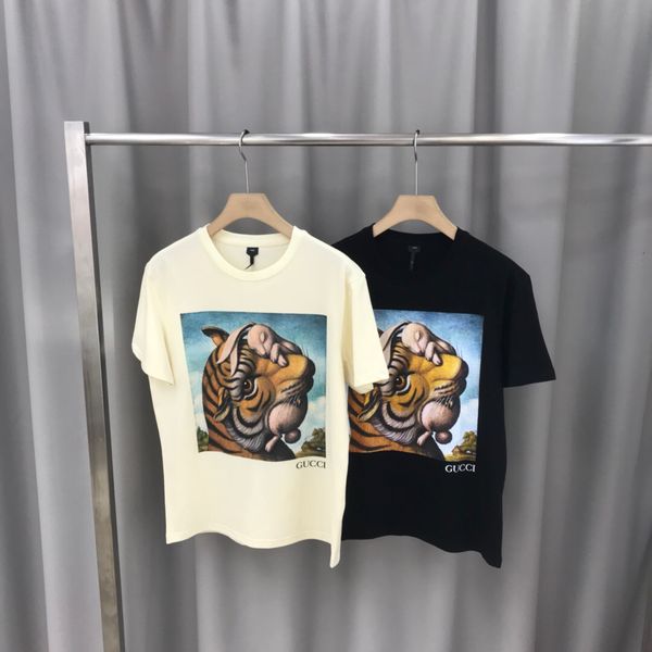 

2020 new spring summer t-shirt black white men's casual round neck short sleeve cotton fashion printed women's t-shirt 15