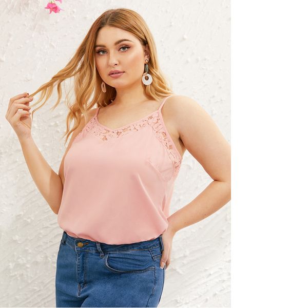 

spaghetti strap lace tank women sleeveless camis tank vest summer camisole plus size xl~4xl, White