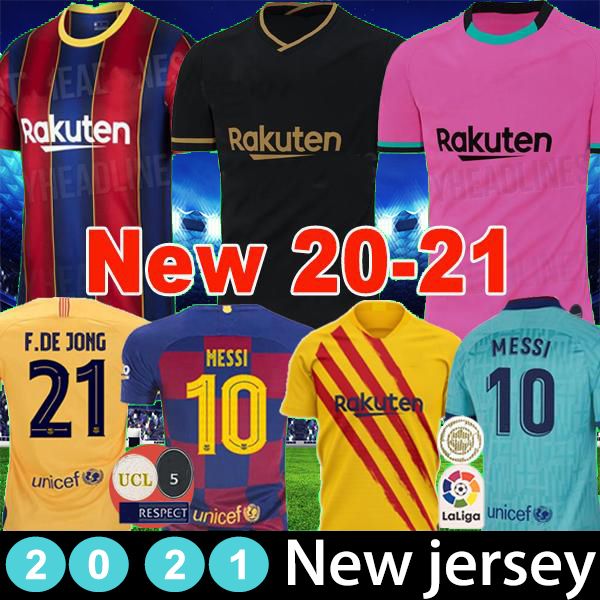 

new 20 21 fc barcelona soccer jersey messi jersey griezmann camisetas de futbol ansu fati 2019 2020 de jong football shirt men+kids kit sets, Black;yellow