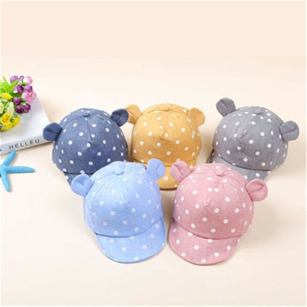 

fashion baby boys girls sun hat cap cotton summer beach striped brim 8-20 months 5 colors choose