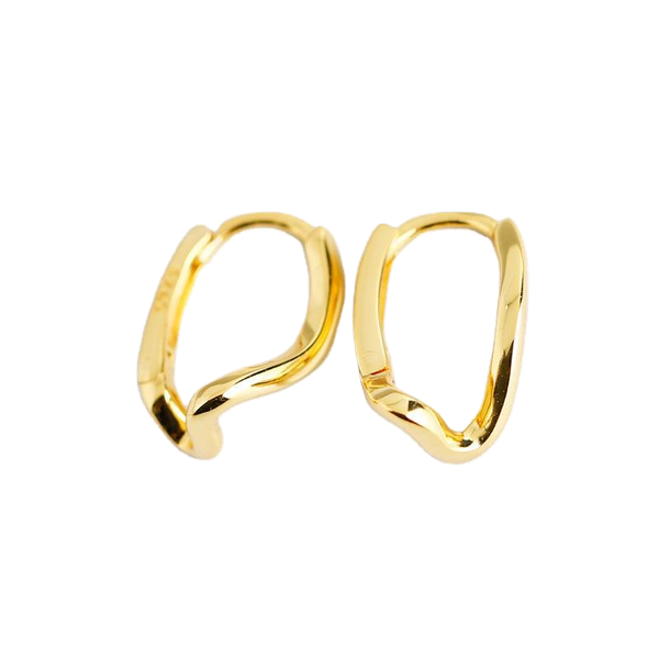 

925 sterling silver irregular hoop earrings for women geometric earring minimalist fine jewelry 2020 trendy pendientes, Golden;silver