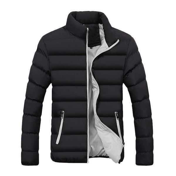 

men's winter warm hooded zipped thick solid fleece coat cotton-padded jacket fashion jackets big size 2018 new male clothing, Black;brown