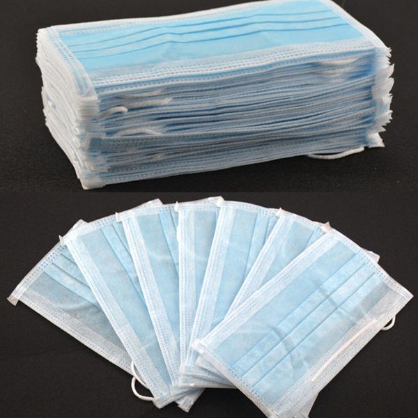 

dhl 50 pcs prevent disposable face mask anti-dust masks with three-layer filter non-woven dust soft breathable mask proof masks