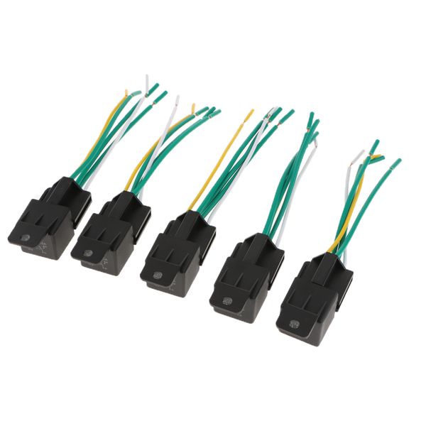 

5 pieces car truck vehicles 72v 40a spdt relay 5pin 5 wire harness sockets