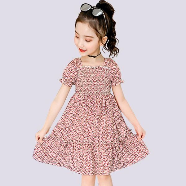 

девочка летнее платье dot pattern платье для девушки площади воротник детские оборками подростковые детские девочек одежда 6 8 10 12 14, Red;yellow