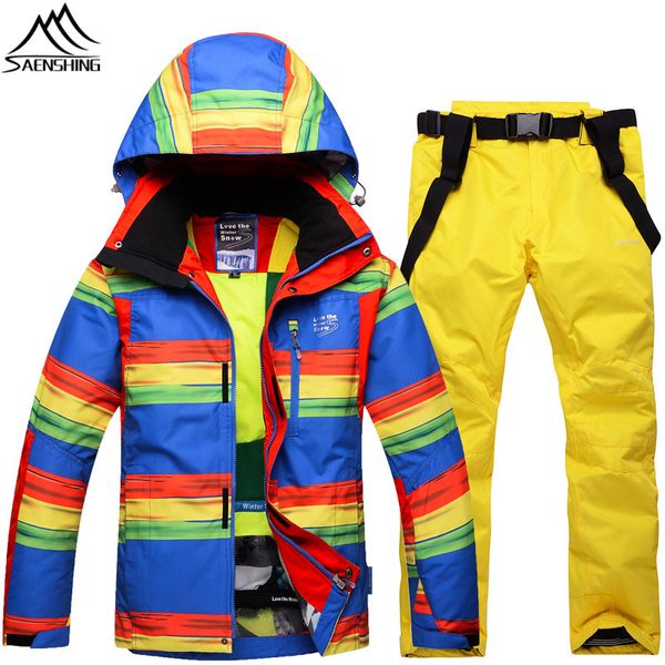 

saenshing snowboarding suits men's ski suit waterproof warm winter ski jacket snowboard pant outdoor mountain skiing suit snow