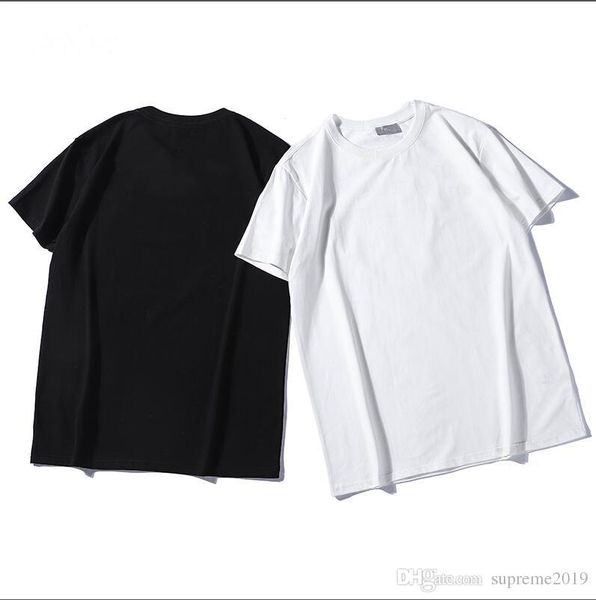 

2019di.or 100% cotton letter printed men breathable tshirt casual men's t shirt o-neck women tee shirts, White;black