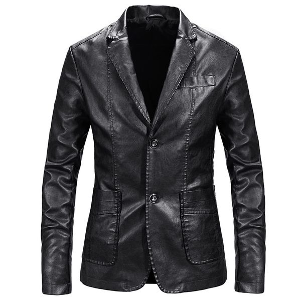 

men blazer jackets slim fit leather jacket fashion black party/wedding/business pu leather jacket male outwear clothing 4xl,1920