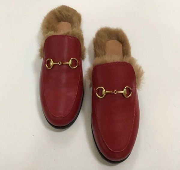

2019 luxuryshoes shoes fur mule metal chain slippers luxury designer genuine leather loafers shoes with dustbags boxes