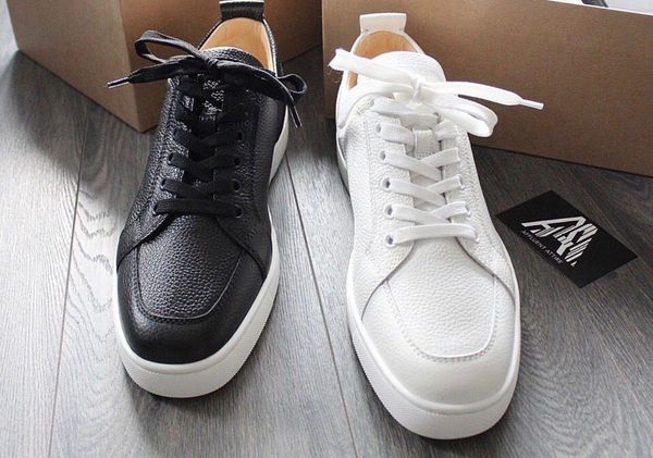 

new [original box] elegant designer mens red bottom sneakers shoes with women,man rantulow leather casual flat white,black,nude