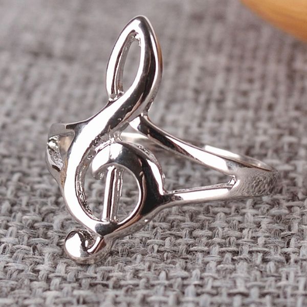 

men women fashion ring student anime hollow out non-mainstream musical note temperament note popular 1pc cartoon, Golden;silver