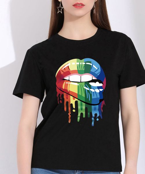 

горячая футболка с принтом губ граффити, White