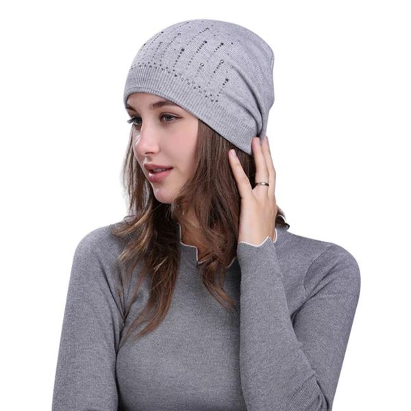 

hat 2018 women beanie knit ski cap winter warm wool hat dropship &lt;=487g##, Blue;gray